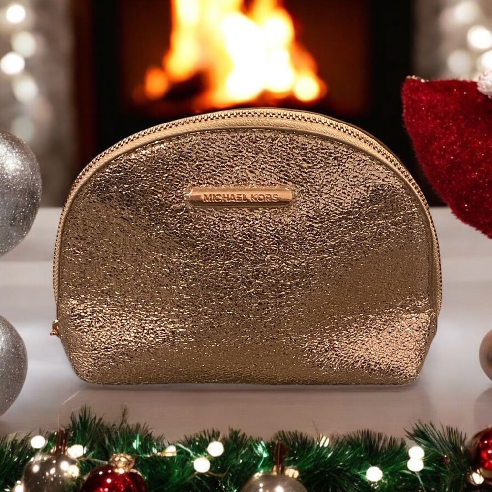 Michael Kors Rose Gold Glitter Makeup Bag in Excellent Condition!